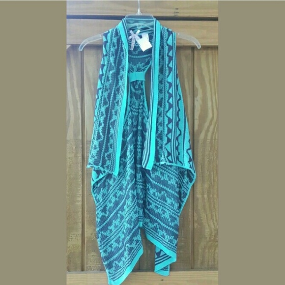 COPY - Aztec Open Cardigan Vest - Picture 1 of 4